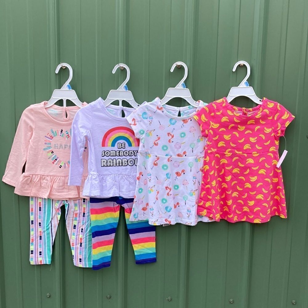 BABY Girls Cotton Shirts Pants & Dresses Bundle 6-Piece Bundle Size 18M
